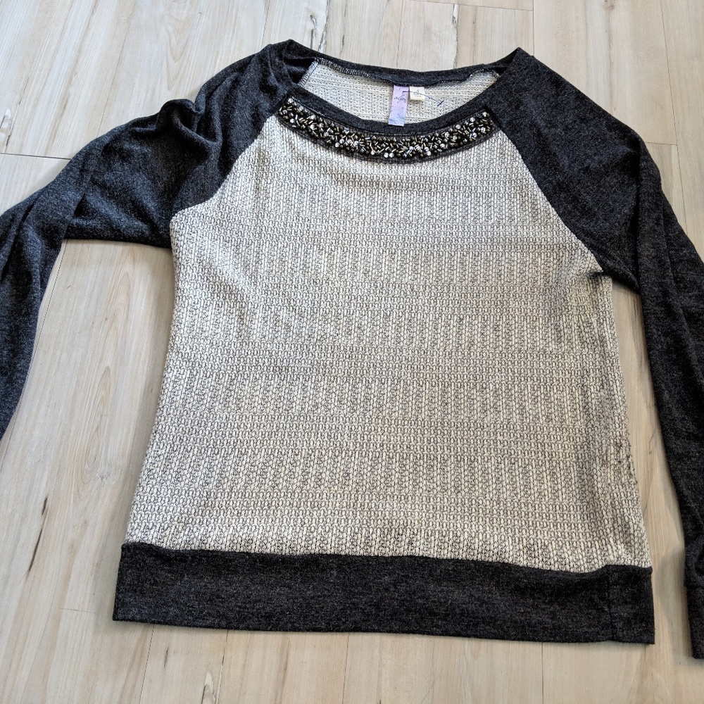 Alya women's knit sweater top shirt USA black casual size small